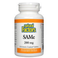 Natural Factors - Sam-E 200mg, 30 Each