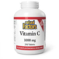 Natural Factors - VITAMIN C 1000MG BONUS, 210 Each