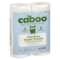 Caboo - Bamboo & Sugarcane Kitchen Towel Roll, 2 Each