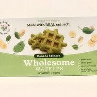 Wholesome Heart Foods - Banana Spinach Waffles, 300 Gram