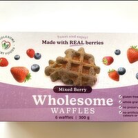 Wholesome Heart Foods - Mixed Berry Waffles, 300 Gram