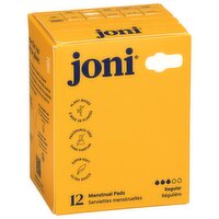 Joni - Organic Bamboo Day Pads, 12 Each