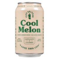 CITY SELTZER - Cool Melon Flavoured Sparkling Water, 355 Millilitre