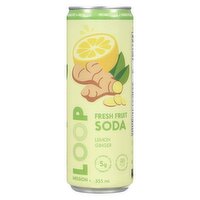 Loop - Mission Fresh Fruit Soda Lemon Ginger, 355 Millilitre