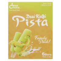Desi’s Choice - Desi Kulfi Pista, Family Pack, 75 mL, 6 Each