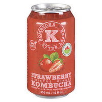 Happy Belly Kombucha - Strawberry Hibiscus Ginger, 355 Millilitre