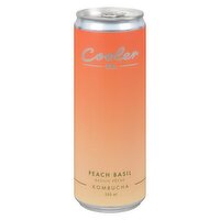 Cooler Co - Peach Basil Kombucha, 355 Millilitre