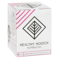 Healthy Hooch - Kombucha, Hibiscus + Rose, 4 Each