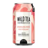 Wild Tea Kombucha - Sparkling Rose, 355 Millilitre