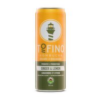 TOFINO KOMBUCHA - Organic Probiotic Kombucha, Ginger Lemon, 355 Millilitre