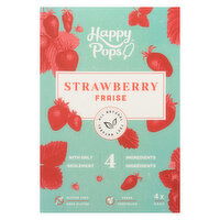 Happy Pops - Strawberry Ice Pops, 4 Each