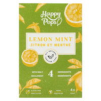 Happy Pops - Lemon Mint Ice Pops, 4 Each