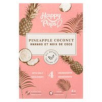 Happy Pops - Pineapple Coconut Ice Pops, 4 Each