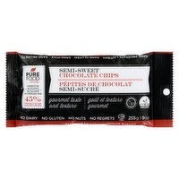 PURE FOODS - Semi Sweet Chocolate Chips Vegan, 255 Gram