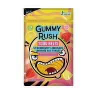 Gummy Rush - Sour Belts Strawberry Lemonade, 96 Gram