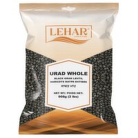 Lehar - Black Gram Lentil - Urad Whole, 2 Pound