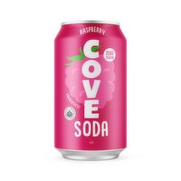 Cove - Zero Sugar Probiotic Soda, Raspberry, 355 Millilitre