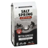 Salt Spring Coffee - Organic Metta Espresso Whole Bean, 400 Gram