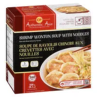 Cp - Authentic Asia - Shrimp Wonton Soup with Noodles, 258 Gram