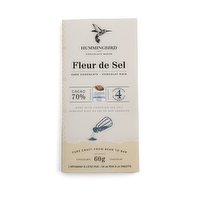 Hummingbird Chocolate - Fleur de Sel 70% Dark, 60 Gram