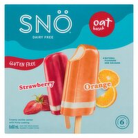 SNO - Dairy Free Pops Strawberry & Orange Cream, 6 Each