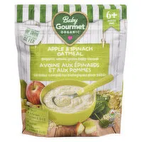 Baby Gourmet - Organic Baby Cereal - Apple Spinach Oatmeal, 208 Gram