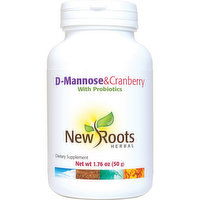 New Roots Herbal - D-Mannose & Cranberry with Probiotics, 50 Gram