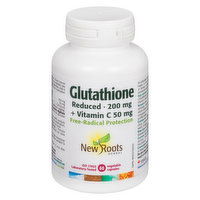 New Roots Herbal - Glutathione Reduced 200 mg + Vitamin C 50 mg, 60 Each