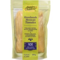 Antojos & Sabores - Handmade Mexican Tamales, Poblano Pepper White Mushrooms & Corn, 310 Gram