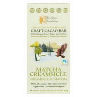 The Good Chocolatier - Craft Cacao-Bar Matcha - Creamsicle White Chocolate, 45 Gram