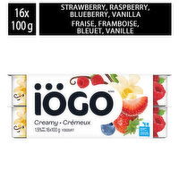 Iogo - Yogurt Strawberry, Raspberry, Blueberry & Vanilla, 16 Each