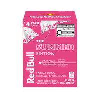 Red Bull - Summer White Peach, 4 Each