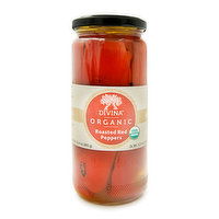 Divina - Organic Fire Roasted Peppers Jar, 350 Gram