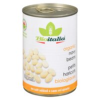 Bioitalia - Organic Navy Beans No Salt Added, 398 Millilitre