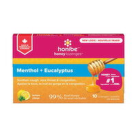 Honibe - Honey Lozenges Lemon w/ Menthol, Eucalyptus, 10 Each