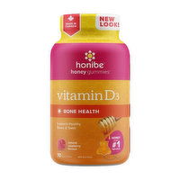 Honibe - Vitamin D3 Gummie - Raspberry, 70 Each