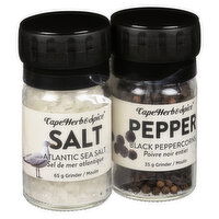 Cape Herb and Spice - Table Top Grinder Atlantic Sea Salt & Peppercorn, 95 Gram