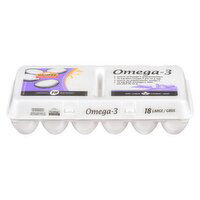 Gold Egg - Omega 3 Large Eggs White, 18 Each