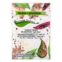 Splendor Garden - Garlic Herb Seasoning - Salt Free, 35 Gram