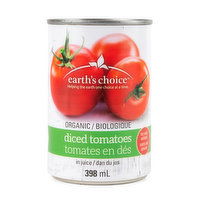 Earths Choice - Tomato Diced No Salt Added Organic, 398 Millilitre