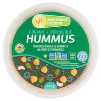 Sunflower Kitchen - Hummus Roasted Garlic & Spinach Organic, 227 Gram