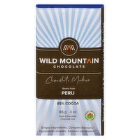 Wild Mountain Choclt - Dark Chocolate Peru 85% Cocoa, 85 Gram