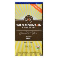 Wild Mountain Choclt - Dark Chocolate Peru 100% Cocoa, 85 Gram