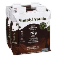Simply Protein - Plant Protein+ Shake Rich Chocolate Flavour, 330 mL, 4 Each
