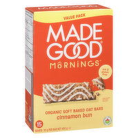 MADE GOOD - Mornings Cinnamon Bun Soft Baked Oat Bars, 15 Each
