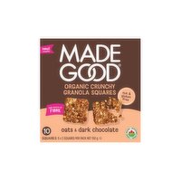 MADE GOOD - Organic Oats & Dark Chocolate Crunchy Granola Squares., 150 Gram