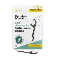 Future Is Bamboo - Eco Floss Picks Charcoal + Lemon, 50 Each