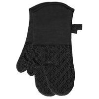 S & Co HOME - S&Co Cotton/Silicone Oven Mitts Black