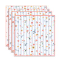 BOUTIQUE - 4pk Stripe and Flower Print Dishcloth, 1 Each