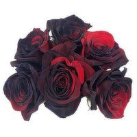 Roses - Black & Red, 6 Stems, 1 Each
